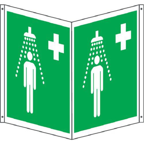 Bifacciale emergenza quadrato doccia emergenza 250x250,