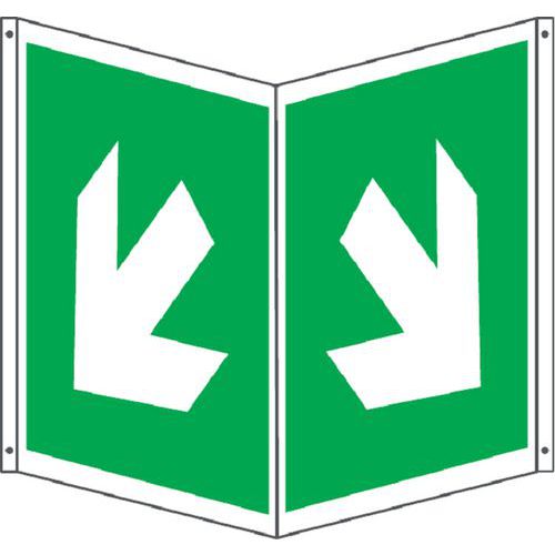 Bifacciale emergenza quadrato freccia diag. esterna 400x400,