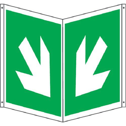 Bifacciale emergenza quadrato freccia diag. interna 400x400,