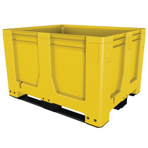 Cassa-pallet rigida, 3 pattini, arancione,