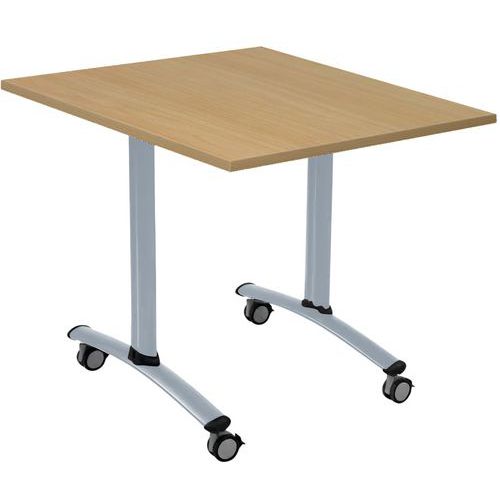 Tavolo pieghevole Axe laminato 68x68cm faggio/alluminio,