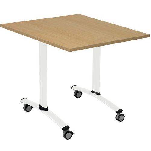 Tavolo pieghevole Axe laminato 68x68cm faggio/bianco,