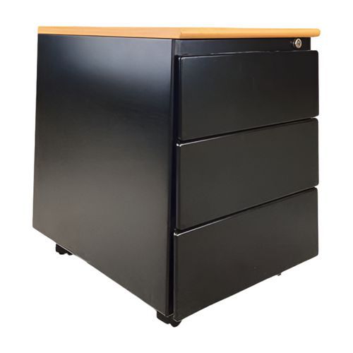 Cassettiera mobile ricondizionata-3 cassetti-Nero,