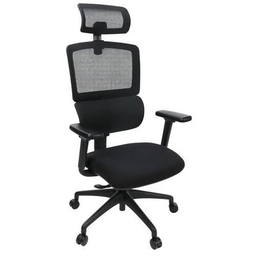 Sedia da ufficio ricondizionata - Nero con poggiatesta,