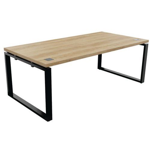 Scrivania dir L200xP100cm gambe nero/rovere Nebraska,