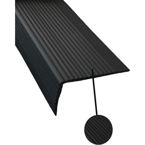 Profilo gradino angolare morbido 3m nero da incollare,