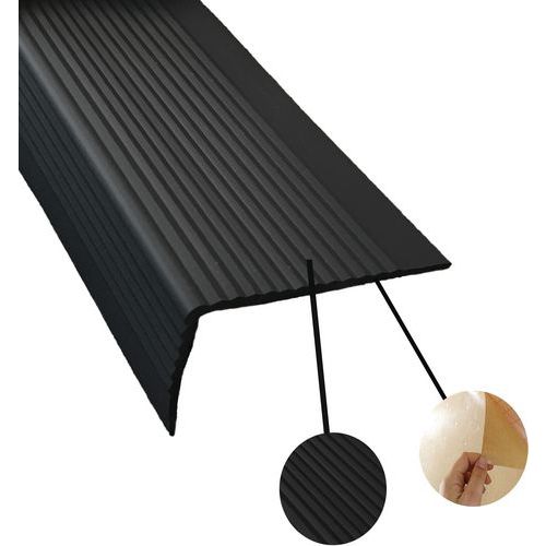 Profilo gradino angolare morbido 3m nero adesivo,