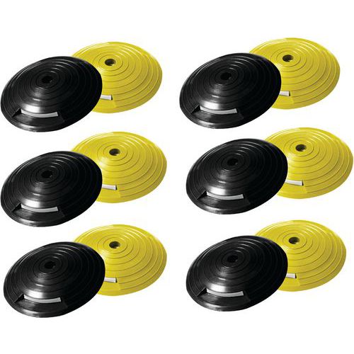 Paletto di delimitazione catarifrangente 6 neri+6 gialli,