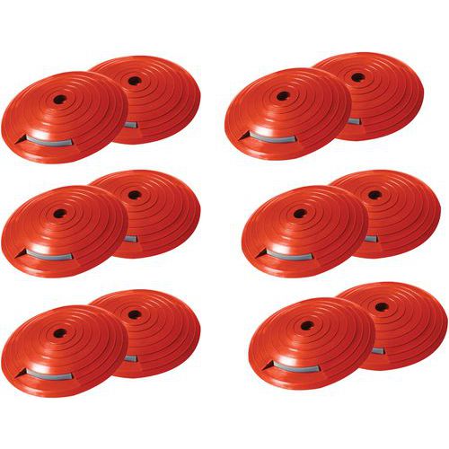 Paletto di delimitazione catarifrangente rosso 12 pezzi,