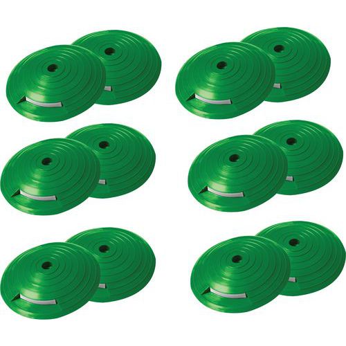 Paletto di delimitazione catarifrangente verde 12 pezzi,