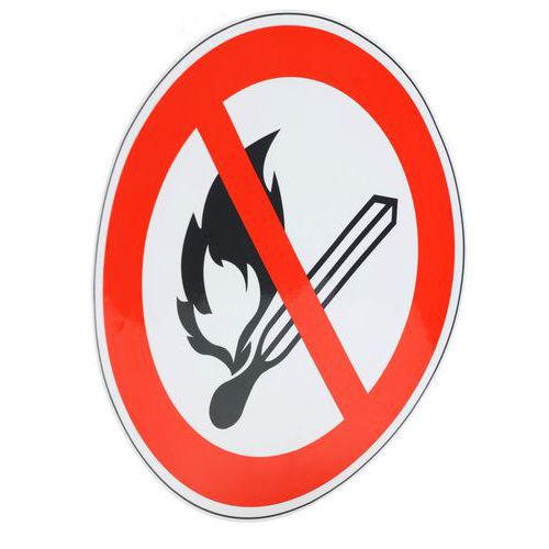 Cartello di divieto-Divieto di fiamma libera-Adesivo-300mm,