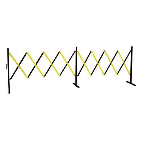 Barriera di sicurezza estendibile-Nero/giallo-In acciaio  ,