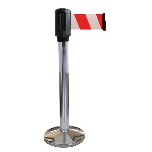 Paletto per esterni cromato con nastro 4mx10cm-Rosso/bianco ,