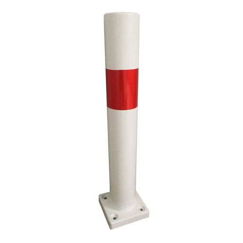 Paletto flessibile con piastra Ø100mm - 700mm - Rosso/bianco ,