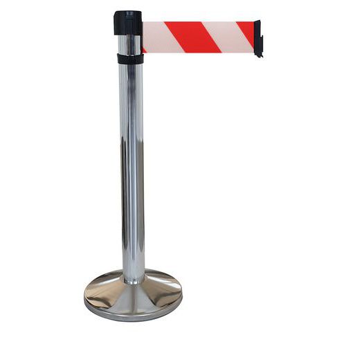 Paletto per interni cromato con nastro 4mx10cm-Rosso/bianco ,