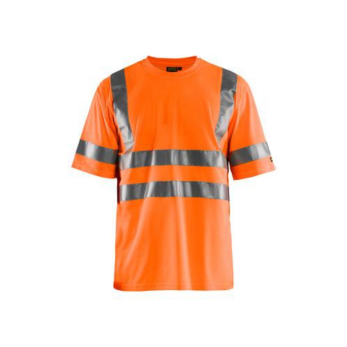 T-shirt ad alta visibilità arancione fluo,
