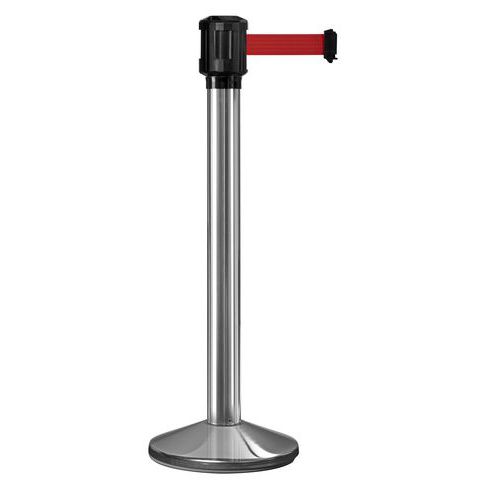 Paletto per esterni cromato con nastro 4m rosso ,