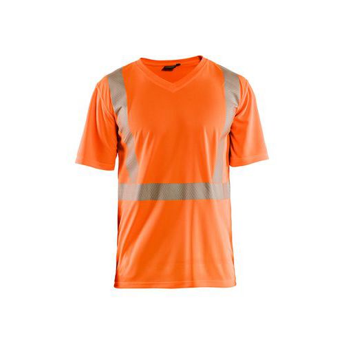 T-shirt anti-UV alta visibilità arancione fluo 6XL,