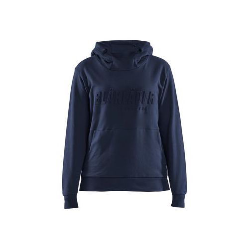 Felpa lavoro con cappuccio stampa 3D donna blu marina scuro,