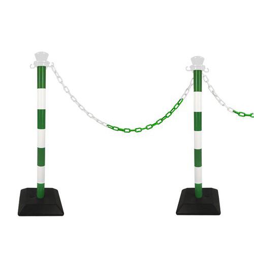 Kit di 2 paletti in ABS - Verde/bianco - 2m ,