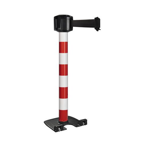 Paletto per esterni rosso/bianco con nastro 10mx5cm - Nero,