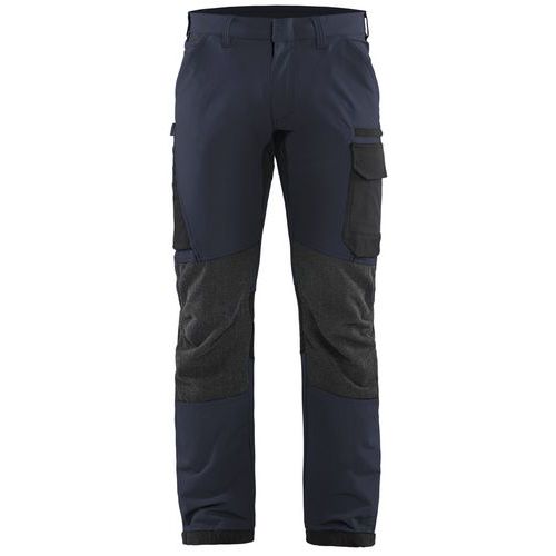 Pantaloni da lavoro tessuto stretch 4D blu scuro/nero C58,