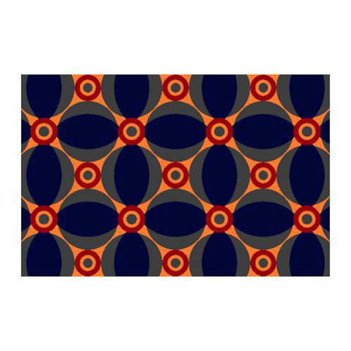 Zerbino Retrò Blue/Orange 22 60 cm x 90 cm,