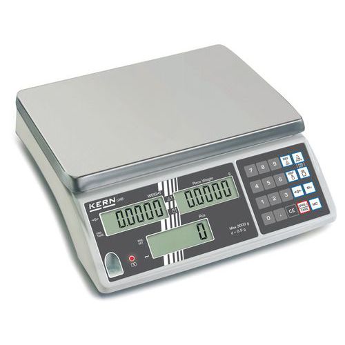 Kern Argento Bilancia Contapezzi Cxb 3K0.2 Portata Max. 3 Kg Risoluzione 0.2 G A Batteria Ricaricabile, Rete Elettrica - Immagine 4