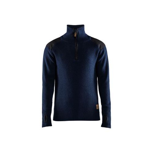 Felpa in lana con collo con zip in grigio scuro M,