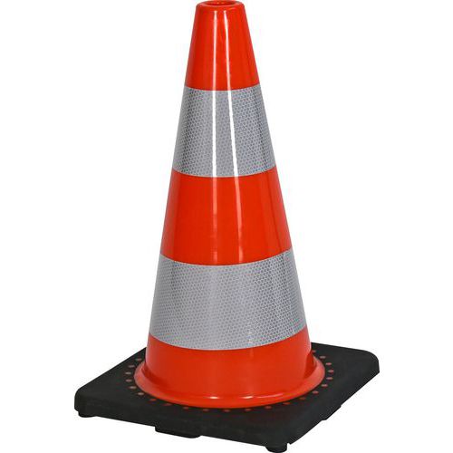 Cono arancione con strisce di classe 2 - 45 cm,