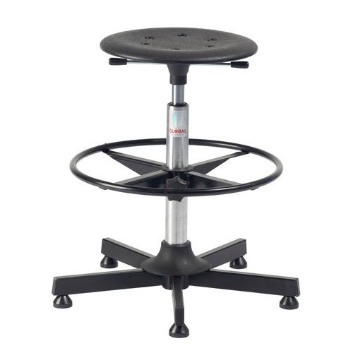 Sgabello Stella Kappa-Plastica-Alto-Acciaio-Poggiapiedi,